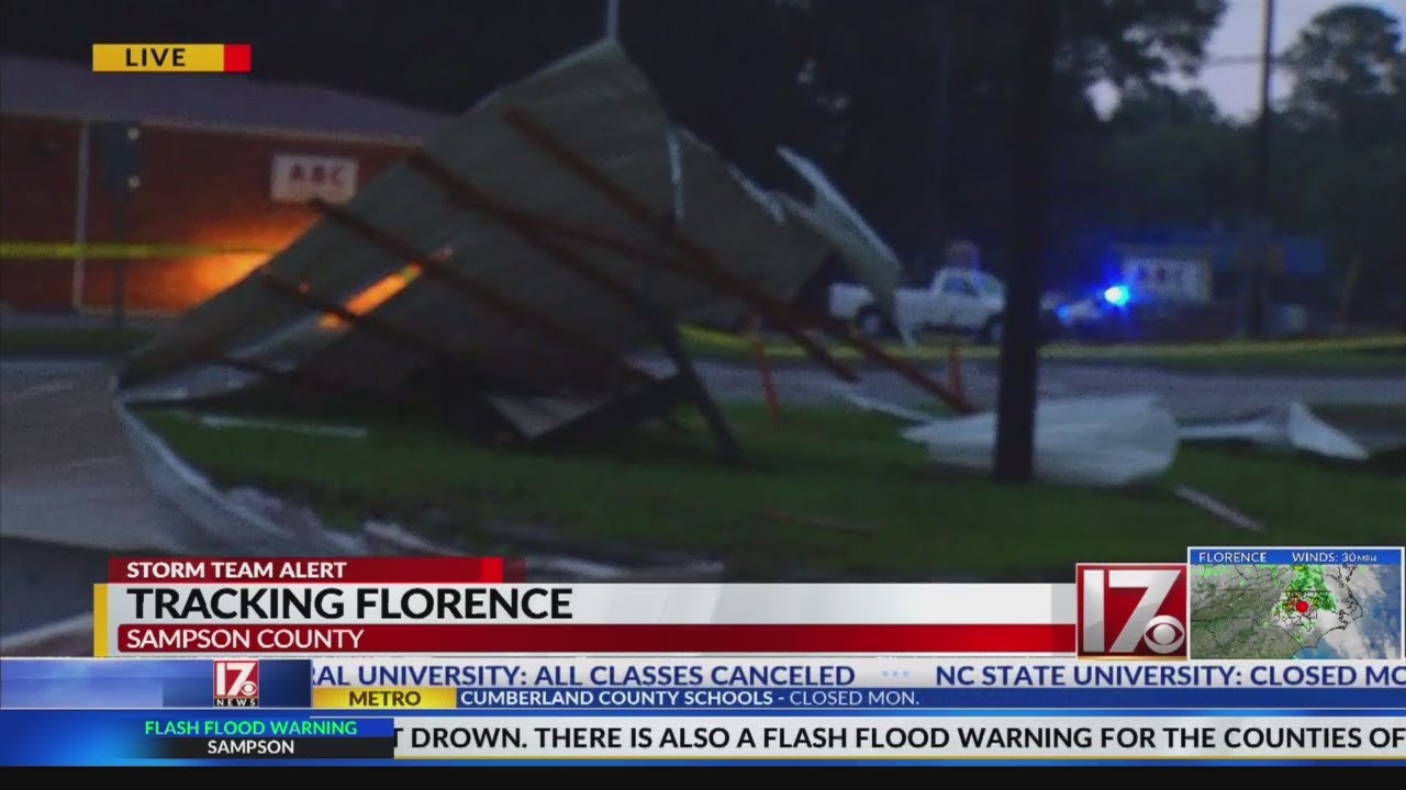 Possible tornado leaves damage in Sampson County - YouTube