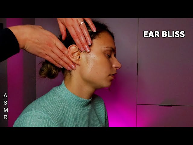 ASMR Ear Massage, Dry and Oil massaging | Tracing and Cleaning with cotton swabs - No Talking