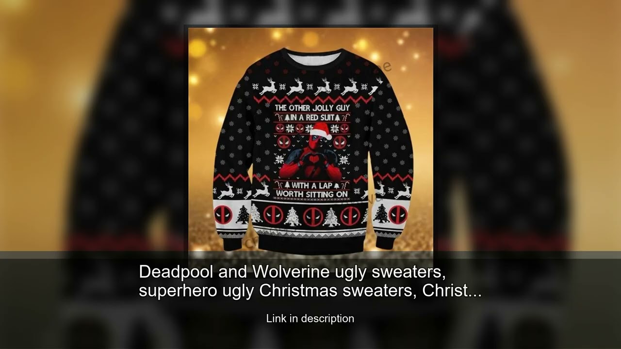 Deadpool and Wolverine ugly sweaters, superhero ugly Christmas sweaters, Christmas clothing, Ch