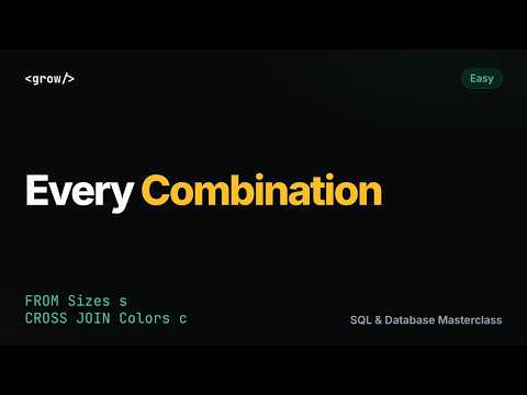 Every Size Color Combination | SQL Interview Question (CROSS JOIN, Cartesian) | GrowAsEngineers