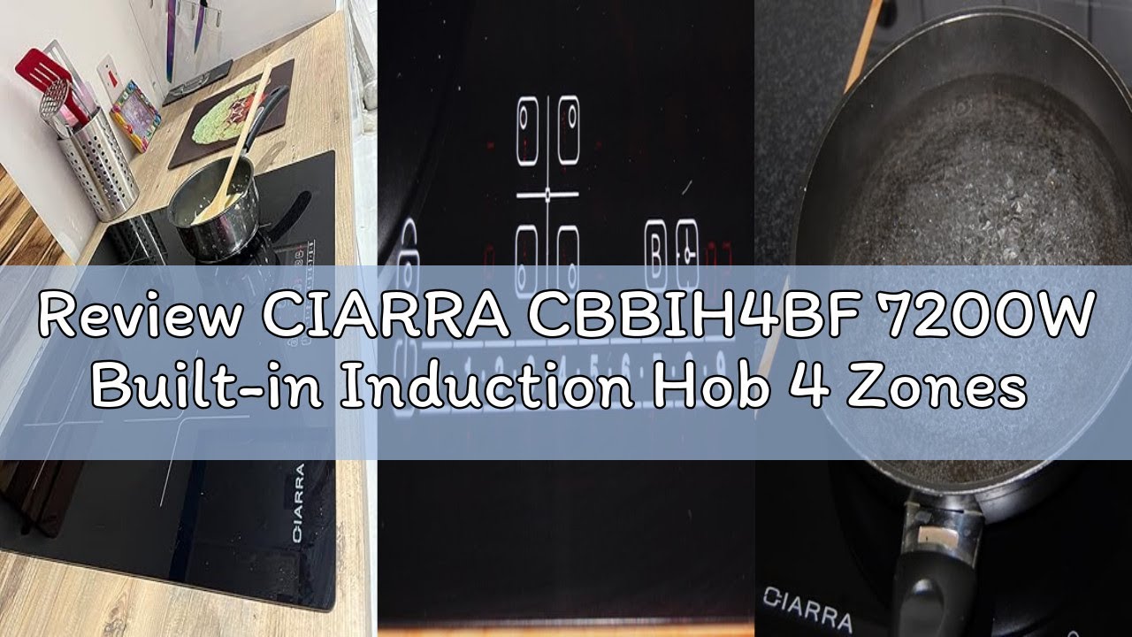 Review CIARRA CBBIH4BF 7200W Built-in Induction Hob 4 Zones with Boost Function and 1 Flex Zone Touc