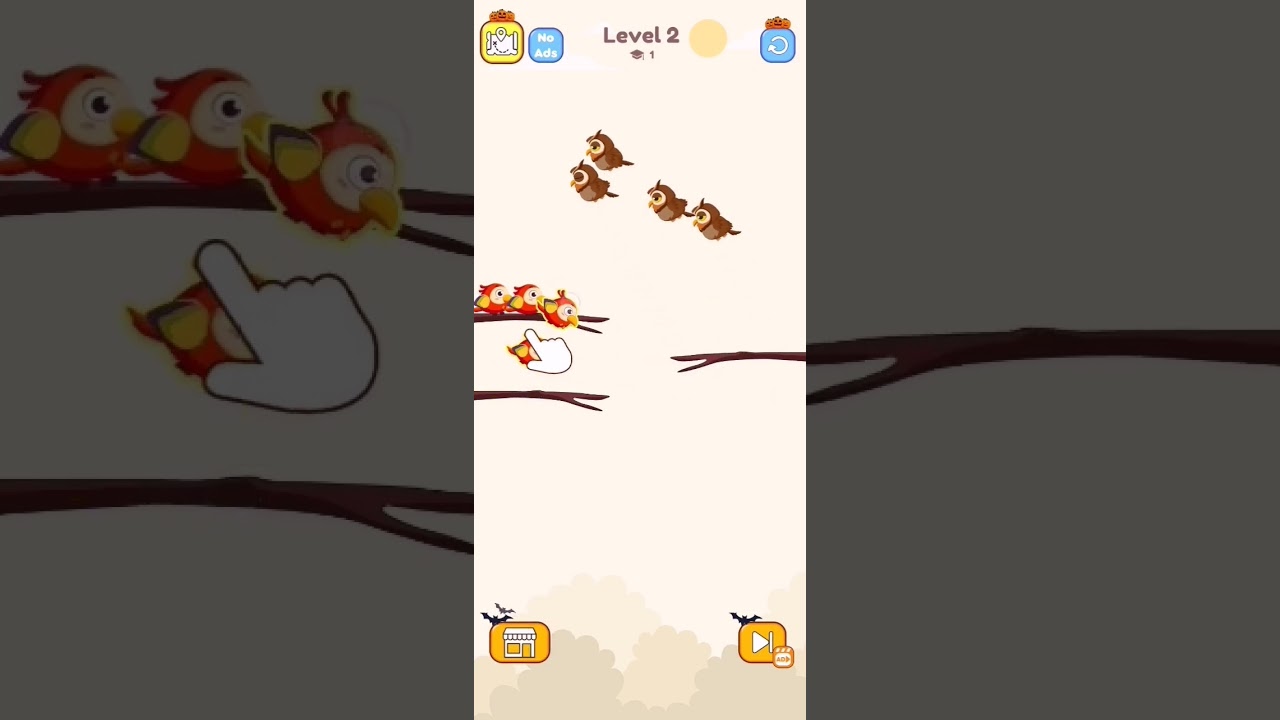 Bird Sort Colour level#02 Solution Walkthrough answers. 