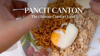 Quick Breakfast: Filipino Pancit Canton with Soft-boiled Eggs