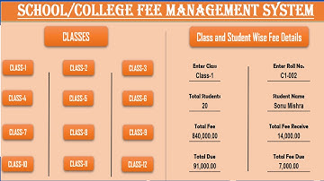 Fully Automatic School and College Fee Management System in Excel