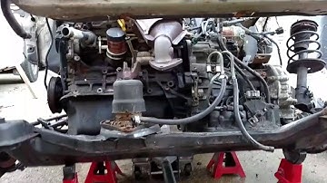Engine removal from the bottom.