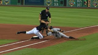 MIA@PIT: Jaso fields bunt, makes diving tag