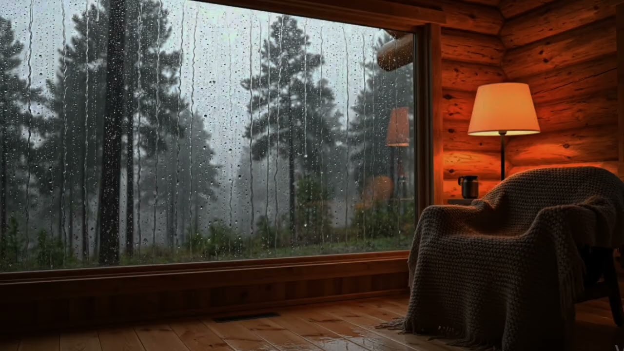 Soothing Rain by a Forest Cabin 🌲 | Fall Asleep to Natural Rain