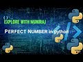 Python problems || Perfect number in python || Factors of a number. 
