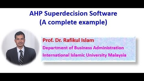 AHP Superderdecision software for beginners (Video 4)