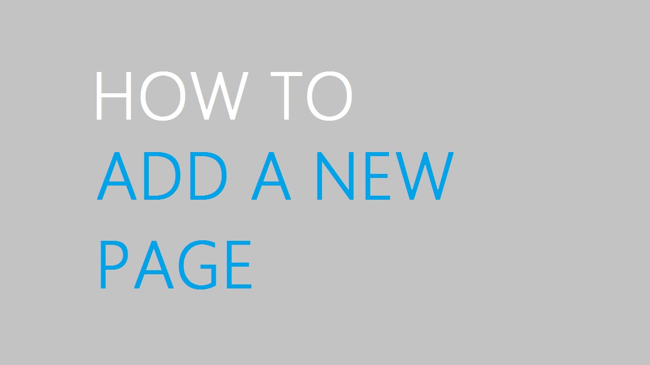 How to Add a New Page - 49p Websites