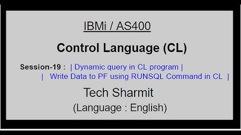 write pf using RUNSQL in CL program (Dynamic) | write file records using CL program | Dynamic SQL