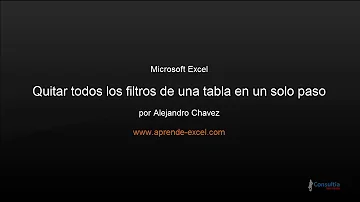 Como retirar filtro do Excell?