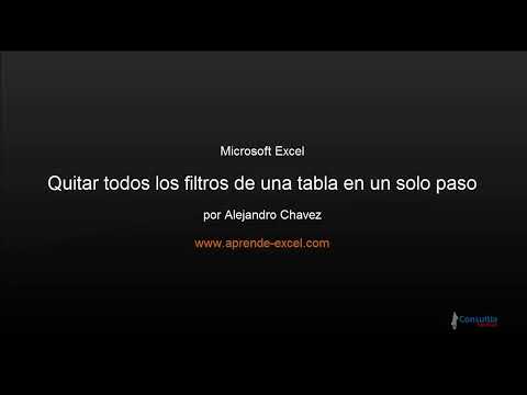 Quitar todos los filtros de una tabla rapido