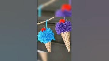 DIY PomPom IceCream Cone Garland | Wool Craft