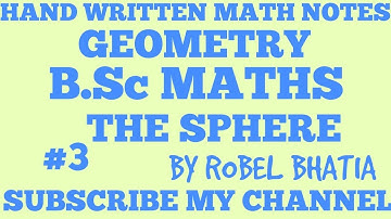THE SPHERE / GEOMETRY / B.Sc. MATHS