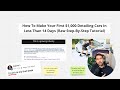 How To Make Your First $1,000 Detailing Cars In Less Than 14 Days (Raw Step-By-Step Tutorial)