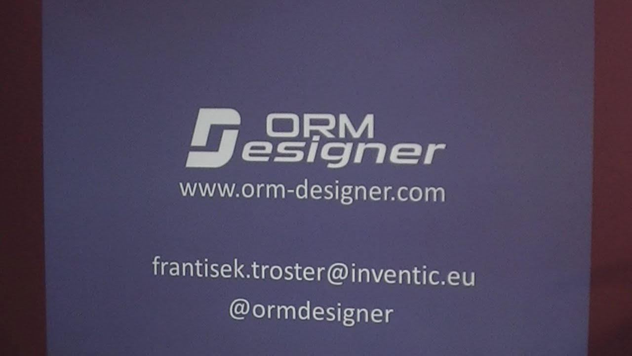 ORM Designer: Speed up your ORM development (Czech) - YouTube