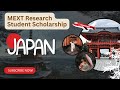 🎓 Japan Government (MEXT) Research Student Scholarship 2026 | Study in Japan Fully Funded