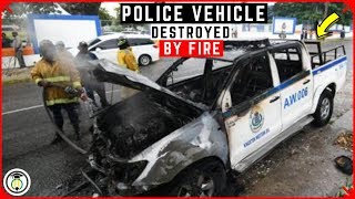 Police service vehicle destroyed by fire | Teach Dem
