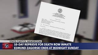 10-day reprieve for death row inmate Edmundd Zagorski ends at midnight Sunday