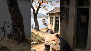 Peaceful Village Life | Old House by the River | Kid Cooking &amp; Playing Under Cherry Tree 🌸🌿