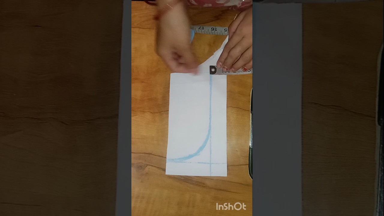 simple round neck cutting on canvas (bukram). गोल गला कटिंग 