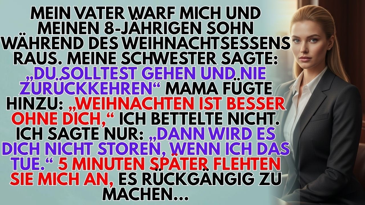 Am Heiligabend setzte mich meine eigene Familie vor die Tür, weil ich mich weigerte, ihnen das Versicherungsgeld meiner verstorbenen Frau zu geben. Meine sechsjährige Tochter zitterte an meiner...