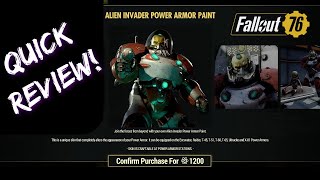 Fallout 76 Alien Invader Power Armor Paint Review