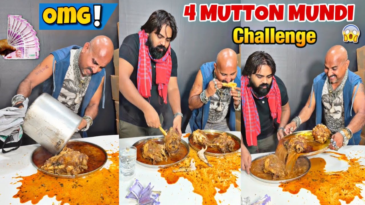 4X Mutton Mundi Eating l Ulhas Kamathe l Chicken Leg Piece