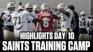 NEW ORLEANS SAINTS TRAINING CAMP DAY 10 HIGHLIGHTS