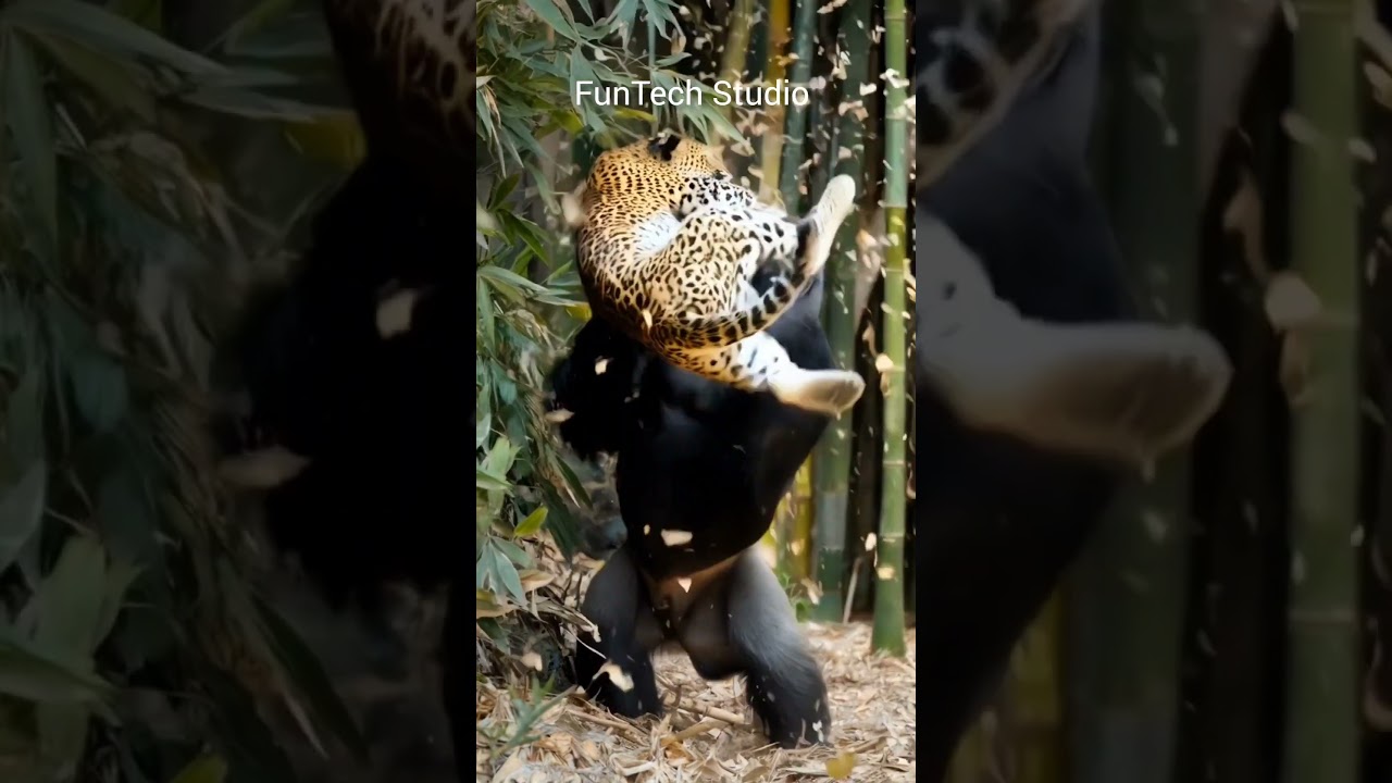 Gorilla Vs leopard brutally fight inside the jungle 