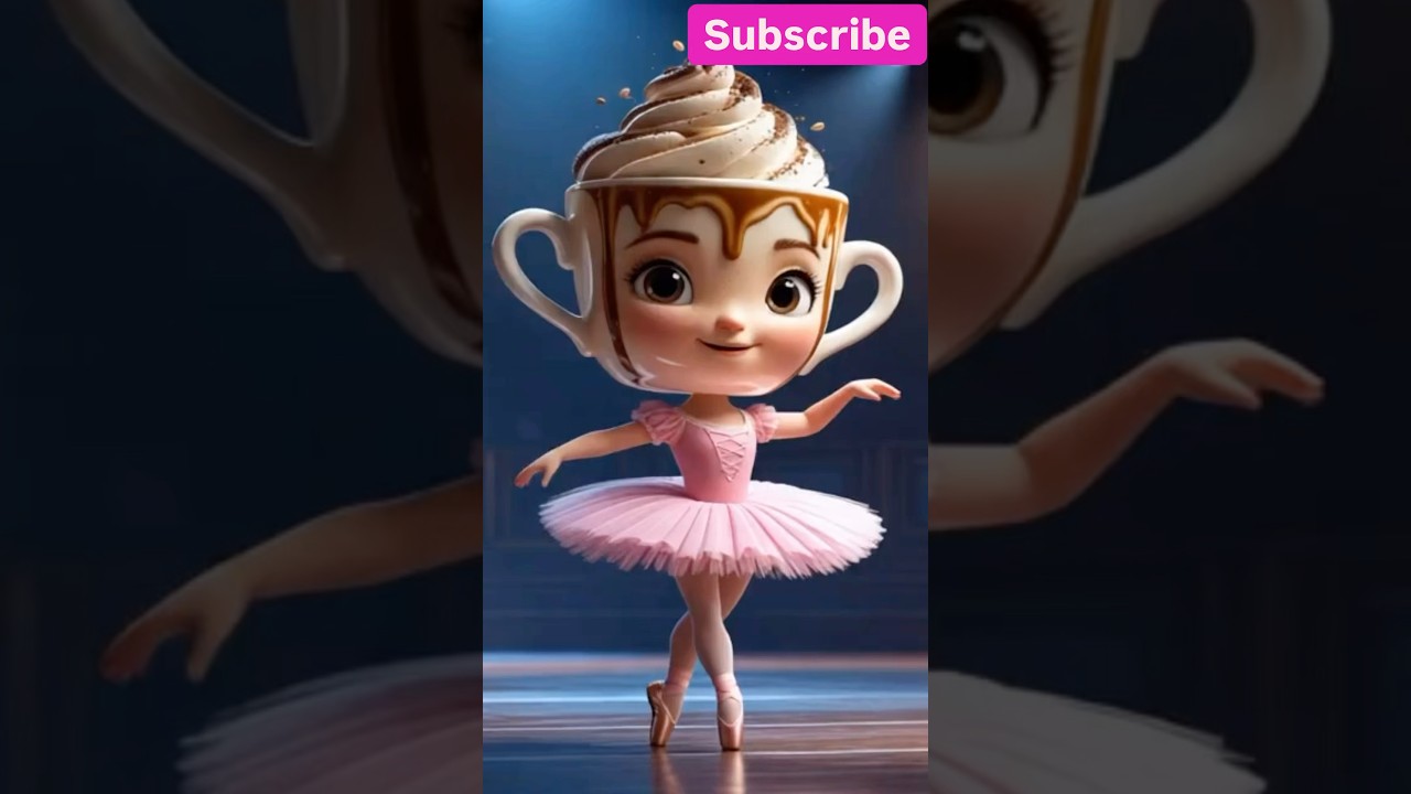 😱💃“Beautiful Ballerina Coffee Cup Head Girl Dance” 