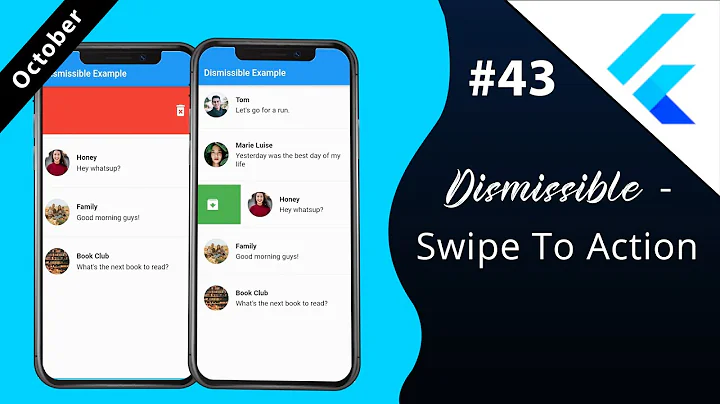 Flutter Tutorial - Dismissible - Swipe To Action