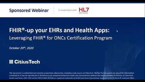 HL7 Webinar | FHIR-up your EHRs and Health Apps