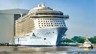 Ship Launch of cruise ship Quantum of the Seas | Float Out at Shipyard