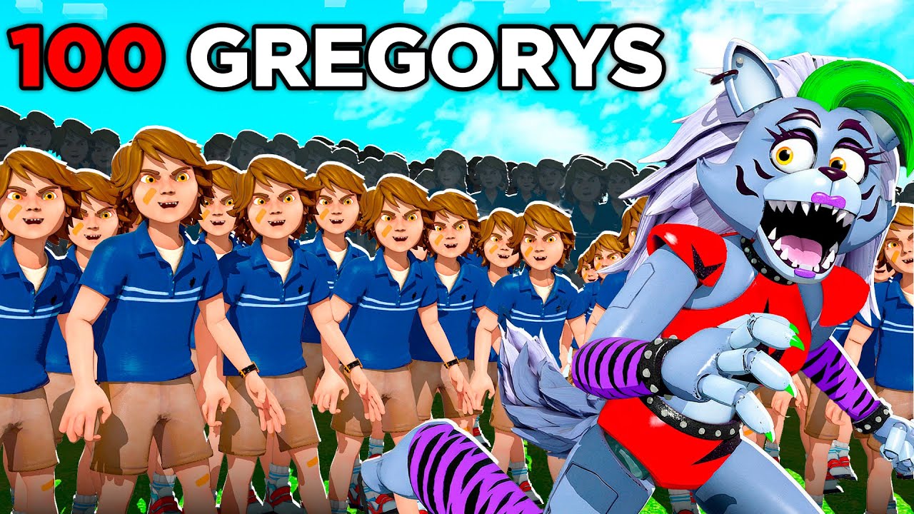 100 Gregory’s VS ALL FNAF Glamrock Animatronics in Totally Accurate Battle Simulator
