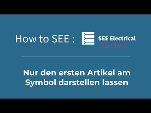 How to SEE: Nur den ersten Artikel am Symbol darstellen