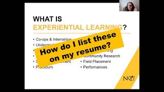 How to include Experiential Education on your Resume