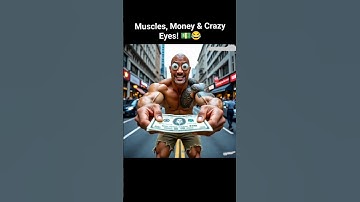 Muscles, Money & Crazy Eyes! 💵😂 #ai #aiart #chatgpt #usa #shorts #usashorts