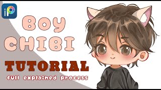 【Tutorial】How to draw Chibis (Boy ver.) (Ibis Paint X) | step by step