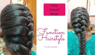 Easy French Braid. step by step for function hair style#trending hairstyle#me new journey screenshot 5