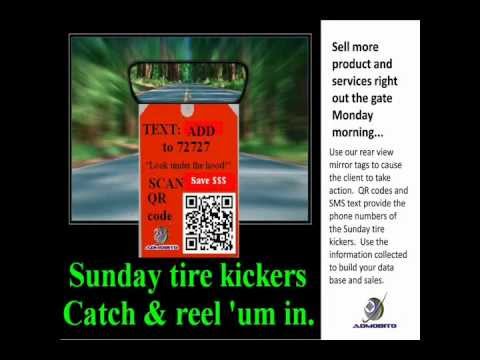 adMOBIto.COM Auto MOBILE Marketing via QR and Text Tags & Stickers for Auto Dealers