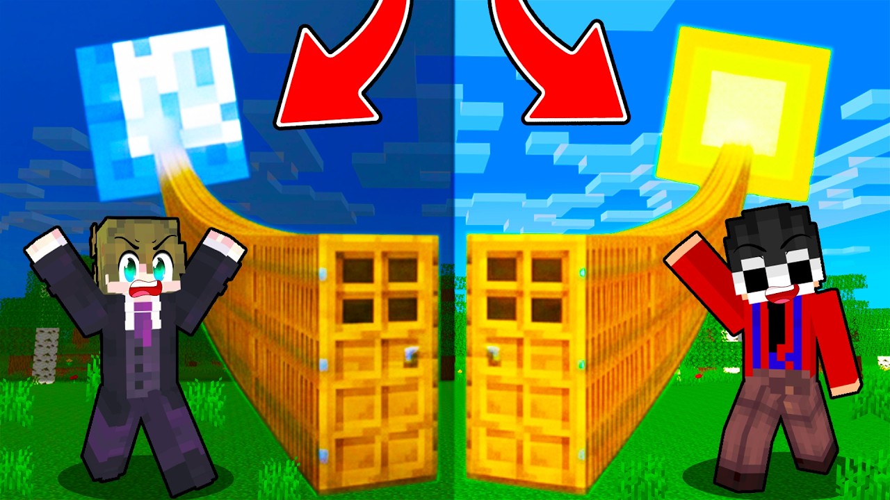 SUN vs MOON Longest Door CHALLENGE in Minecraft..