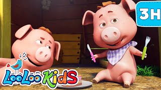 This Little Piggy Went to Market 🐷 | 3 Hours of LooLoo Kids Best Nursery Rhymes & Children's Songs