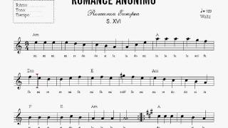 Notas : romance anónimo - Acordes , escalas, dibujos musicales, preguntas y  respuestas.