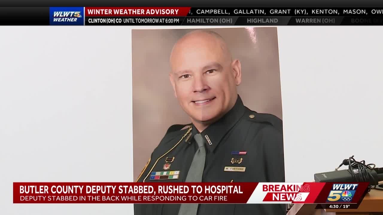 Deputy stabbed while responding to car fire in Butler County; Suspect in custody