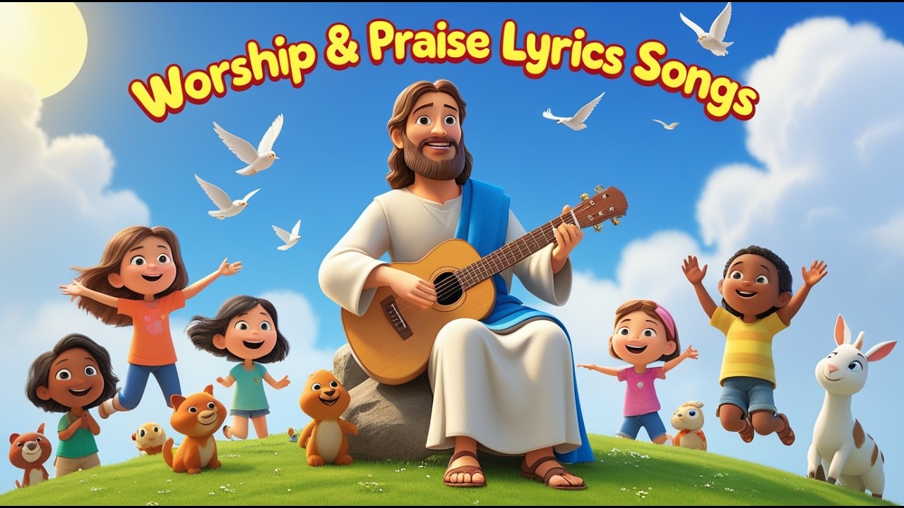 2 Hours Christian Worship & Praise Songs For Children | Lyrics Only | Kids Bible Songs