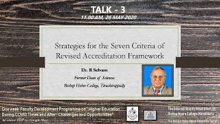 IQAC, Bishop Moore College, Mavelikara - Strategies for the Seven criteria of RAF by Dr. R Selvam