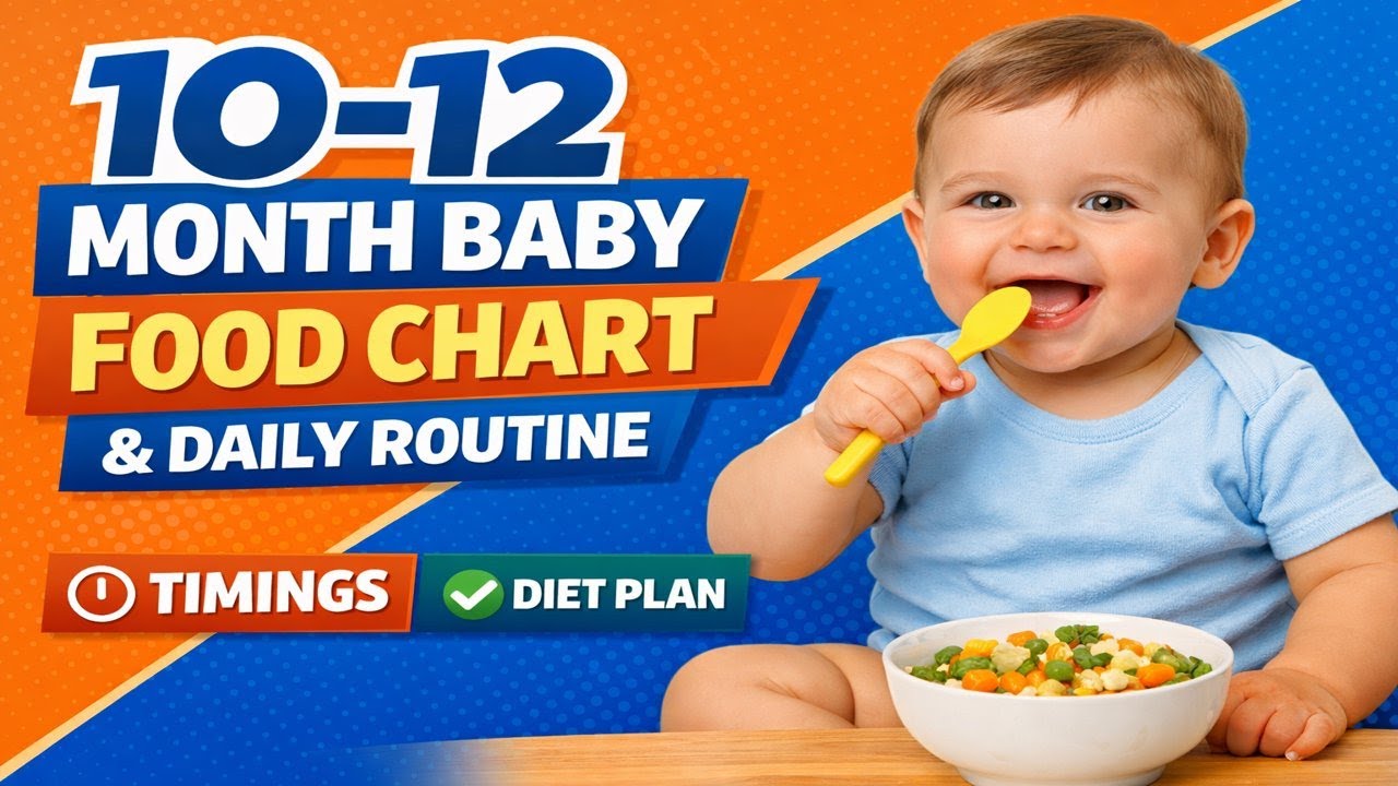 10–12 Month Baby Food Chart & Daily Routine | Complete Diet Plan with Timings
