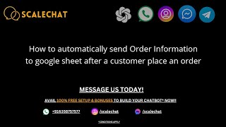 How to automatically send Order Information to google sheet after a customer place an order